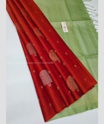 Red and Green color Lichi sarees with all over buties design -LICH0000319