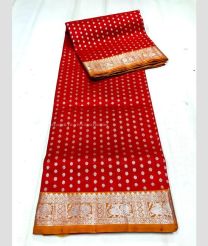 Red and Yellow color venkatagiri pattu handloom saree with all over small buties design -VAGP0000752