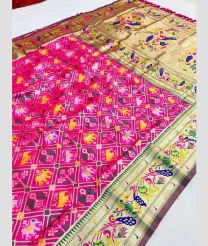Pink and Brown color silk sarees with printed design saree -SILK0001155