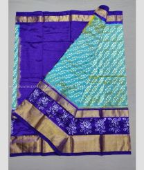 Purple Blue and Turquoise color Ikkat Lehengas with pochampally ikkat design -IKPL0028662