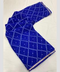 Royal Blue color Georgette sarees with all over printed design -GEOS0024145