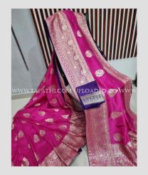 Pink and Purple color Georgette sarees with all over gold jari weaving with banarasi kaddi design -GEOS0014590