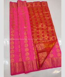 Pink and Red color soft silk kanchipuram sarees with zari border saree design -KASS0000118