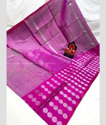 Magenta color Uppada Tissue handloom saree with all over big buties saree design -UPPI0000327