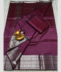 Magenta and Silver color mangalagiri pattu handloom saree with kanchi border design -MAGP0026593