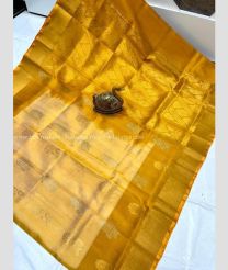 Mango Yellow and Bronze color uppada pattu sarees with all over buttas design -UPDP0022034