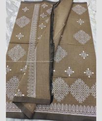 Grey and White color mangalagiri sico handloom saree with printed design saree -MAGI0000180