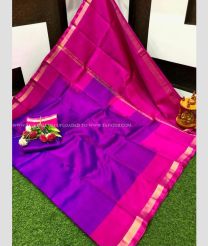 Purple and Pink color uppada pattu sarees with plain design -UPDP0022055