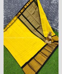 Yellow and Black color chanderi soft silk sarees with kaddy border saree design -CNSS0000010