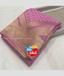 Dust Pink and Golden color Georgette sarees with beautiful tiny buties in gold zari woven border design -GEOS0024006