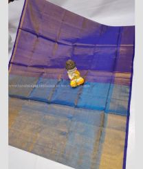 Aqua Blue and Purple color Uppada Tissue handloom saree with kaddy border saree design -UPPI0000298