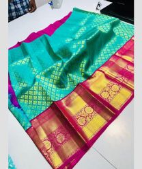 Turquoise and Magenta color kanchi Lehengas with all over design -KAPL0000131