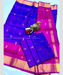 Purple Blue and Magenta color uppada pattu sarees with all over nakshtra buttas design -UPDP0022220