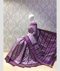 Lavender and Purple color pochampally ikkat pure silk handloom saree with pochampally ikkat design -PIKP0037173