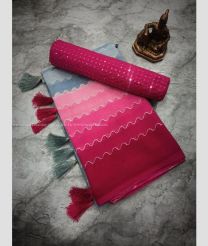 Lite Grey and Pink color Banarasi sarees with all over jari weaving design -BANS0003037
