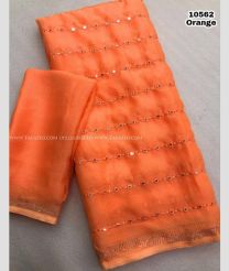 Orange saree color Chiffon sarees with designer saree design -CHIF0000073