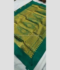 Green and Glold color venkatagiri pattu handloom saree with big border saree design -VAGP0000458