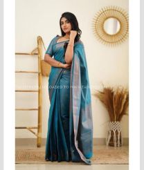 Teal and Copper color Lichi sarees with all over jacquard work design -LICH0000430