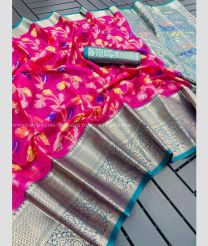 Pink and Blue Ivy color Banarasi sarees with all over heavy jari woven design -BANS0011602