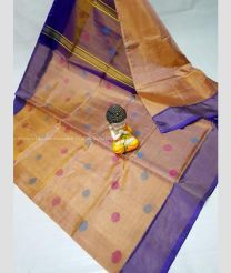 Bisque and Purple Blue color Uppada Tissue handloom saree with all over nakshtra buties design -UPPI0001671