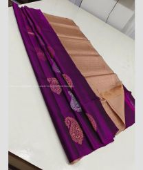Magenta and Peach color soft silk kanchipuram sarees with all over big buties design -KASS0001005