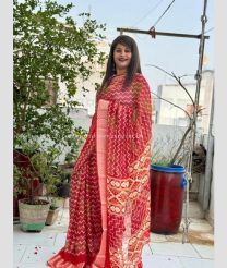 Deep pink color silk sarees with jacquard border design -SILK0017783