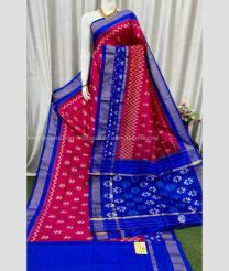 Deep Pink and Royal Blue color pochampally ikkat pure silk sarees with all over ikkat design -PIKP0037868