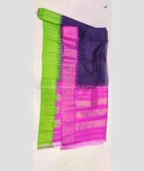 Black Pink and Green color gadwal sico handloom saree with temple  border saree design -GAWI0000363