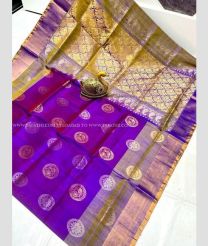 Purple and Brown color uppada pattu sarees with all over buttas design -UPDP0021998