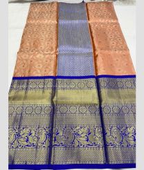 Copper and Royal Blue color kanchi Lehengas with big jari border design -KAPL0000246