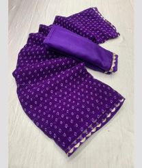 Plum Purple color Georgette sarees with all over printed design -GEOS0024138