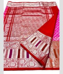 Pink and Red color venkatagiri pattu handloom saree with all over kalamjali design -VAGP0000875
