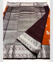 Chestnut and Chocolate color venkatagiri pattu sarees with all over buttas design -VAGP0000997
