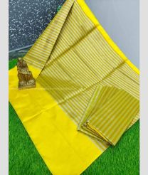Mustard Yellow and Yellow color Uppada Tissue handloom saree with all over zibra lines with big silk border design -UPPI0001541