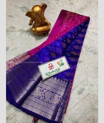Pink and Blue color mangalagiri pattu sarees with all over pochampally design -MAGP0026663