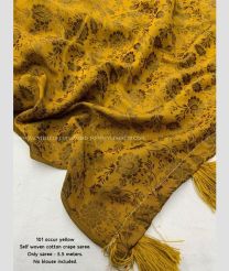 Mustard Yellow color silk sarees with all over floral design -SILK0017753
