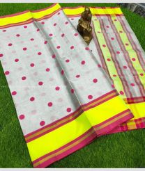Cream and Pink color Uppada Tissue handloom saree with all over printed design -UPPI0001479