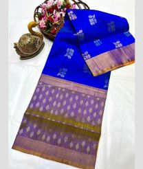 Blue and Purple color uppada pattu sarees with all over nakshtra buttas design -UPDP0022076