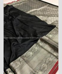 Black and Maroon color Banarasi sarees with mina work and majestic contrast very big border saree design -BANS0002166