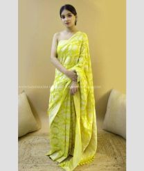 Lemon Yellow and Silver color Lichi sarees with soft silk saree design -LICH0000059