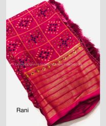 Red color Kora handloom saree with golden zari weaving border design -KORS0000056
