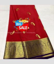 Red and Navy Blue color Georgette sarees with beautiful tiny buties in gold zari woven border design -GEOS0024010