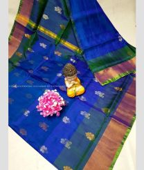 Blue and Blue Ivy color uppada pattu handloom saree with all over bb buties design -UPDP0020771
