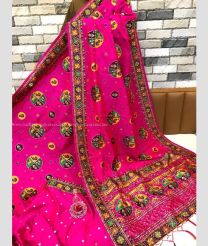 Pink and Green color silk sarees with all over meena woven pattern with extraordinary stunning pallu and fancy tassels design -SILK0017272