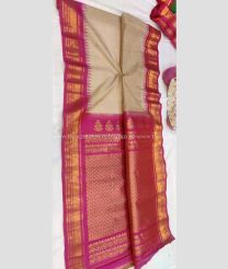 Grey and Rani Pink color gadwal sico handloom saree with temple  border saree design -GAWI0000281