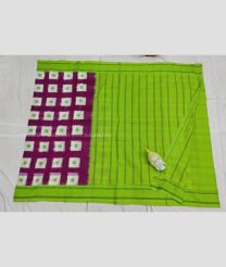 Magenta and Parrot Green color pochampally ikkat pure silk handloom saree with all over pochamally design  sarees -PIKP0004115