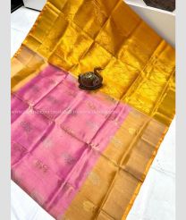 Coral Pink and Orange color uppada pattu sarees with all over buttas design -UPDP0022024