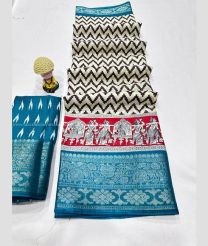 Red and Blue Ivy color silk sarees with all over zig zag design with 5inch jacquard border -SILK0017342