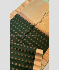 Black and Sandal color gadwal pattu handloom saree with zari border saree design -GDWP0000493