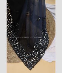 Navy Blue color Georgette sarees with embroidery c pallu work and 4000 plus real mirror work design -GEOS0024017